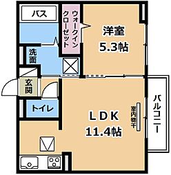 Lumiere du Soir Un 1LDKの間取図画像