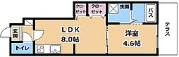 グレース草津 1LDKの間取図画像