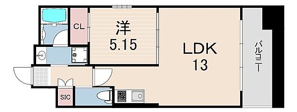 兵庫県西宮市今津水波町(賃貸マンション1LDK・4階・40.72㎡)の写真 その2