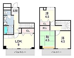 エスタ西宮 3LDKの間取図画像