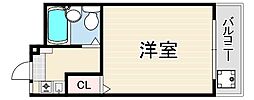 スペーシャス多田 1Kの間取図画像
