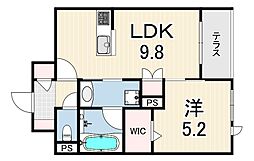 FOREST MONZENCHO EAST 1LDKの間取図画像