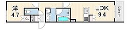 FOREST MONZENCHO EAST 1LDKの間取図画像