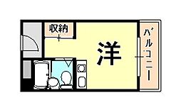 モンシャンブル ワンルームの間取図画像