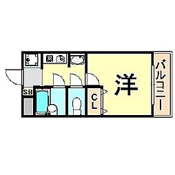 ステラハウス15 1Kの間取図画像