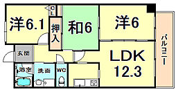 レジェンダリー小松 3LDKの間取図画像