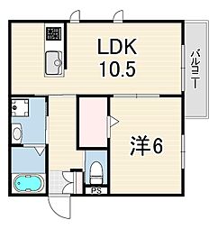 カーサビアンカ 1LDKの間取図画像