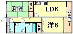 リヴインコンフォート 2LDKの間取図画像