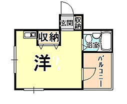 ウイング曙 ワンルームの間取図画像