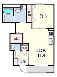ルナテラス甲子園 1LDKの間取図画像