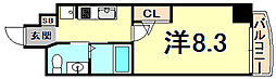セレニテ西宮本町 1Kの間取図画像