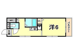 K'sCourt夙川 1Kの間取図画像