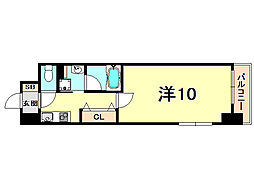 COMFORIA西宮 1Kの間取図画像
