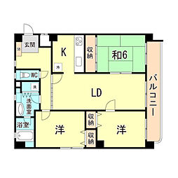 南甲子園ハイツ 3LDKの間取図画像