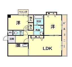 ドムストリア 2LDKの間取図画像
