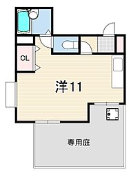 エレメンツアクア 1Kの間取図画像