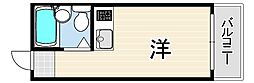ロワイヤル北野 ワンルームの間取図画像