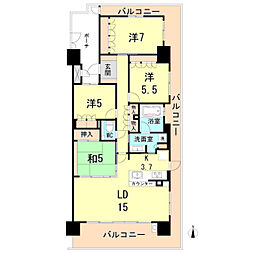 ベリスタ西宮北口 4LDKの間取図画像