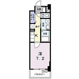 ミルト熊野 1Kの間取図画像