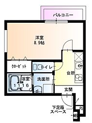フジパレス西宮今津3番館 1Kの間取図画像