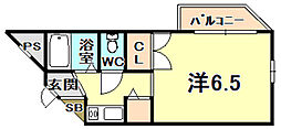NEOD夙川 1Kの間取図画像