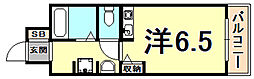 レジーナ西宮北口1 ワンルームの間取図画像
