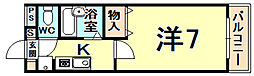 ステラライト20 1Kの間取図画像