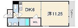 グレース門戸荘2 1DKの間取図画像