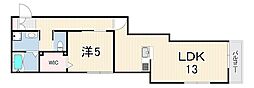 ヴァンメゾン・塚口 1LDKの間取図画像