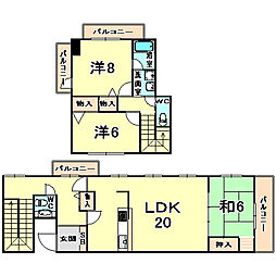 ロイヤル苦楽園 3LDKの間取図画像