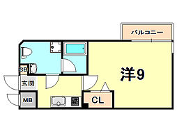 ソルセレジェイラ西宮 1Kの間取図画像