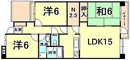 ドルチェ甲子園 3SLDKの間取図画像