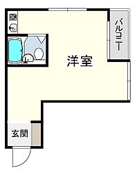 メゾンKATO ワンルームの間取図画像