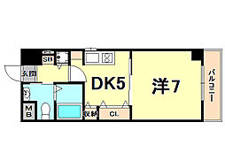 REsiur-H西宮アーバンテラス 1DKの間取図画像