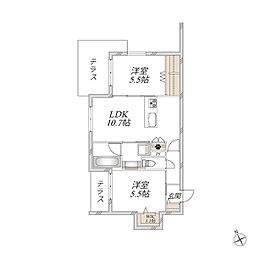WING TOWA MAISON 2LDKの間取図画像