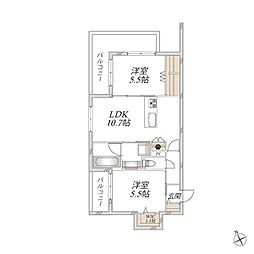 WING TOWA MAISON 2LDKの間取図画像