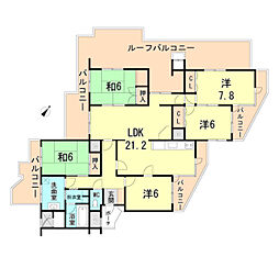 パレ武庫川 5LDKの間取図画像