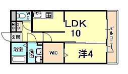 アーバンハイツ段上 1LDKの間取図画像