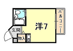 ダイドーメゾン西宮北口10 ワンルームの間取図画像