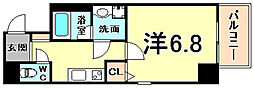 ディア甲子園口 1Kの間取図画像
