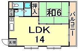 れじでんしあ門戸 1LDKの間取図画像