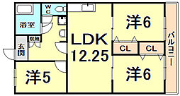 西宮公同教会総合ビル 3LDKの間取図画像