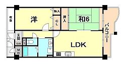 KDXレジデンス夙川ヒルズ1番館 2LDKの間取図画像