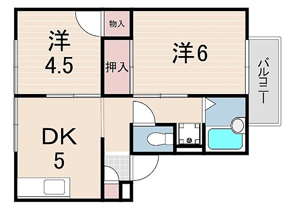 ハイツKS ｜兵庫県西宮市大森町(賃貸アパート2DK・2階・41.00㎡)の写真 その2