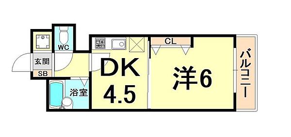 ベルメゾン西宮 ｜兵庫県西宮市高松町(賃貸マンション1DK・3階・25.00㎡)の写真 その2