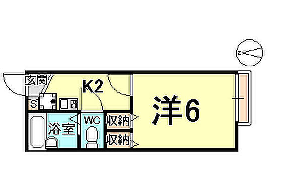 兵庫県西宮市弓場町(賃貸アパート1K・1階・19.87㎡)の写真 その2