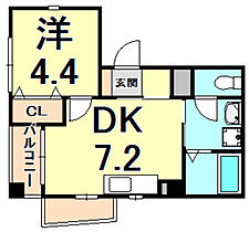 Reve甲東園I  ｜ 兵庫県西宮市上大市１丁目（賃貸マンション1DK・2階・29.30㎡） その2