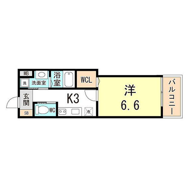 Vento上甲子園 ｜兵庫県西宮市上甲子園２丁目(賃貸マンション1K・2階・25.31㎡)の写真 その2