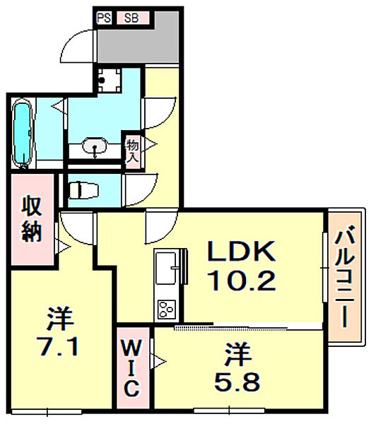 グレイスコート甲南山手 ｜兵庫県神戸市東灘区森北町２丁目(賃貸アパート2LDK・3階・59.39㎡)の写真 その2