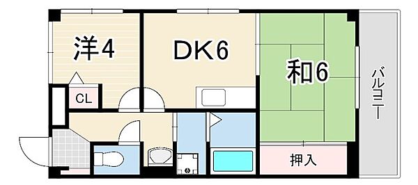 岡本マンション ｜兵庫県西宮市大屋町(賃貸マンション2DK・2階・39.82㎡)の写真 その2